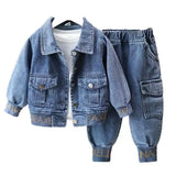 Boys Casual Clothing Set, Jacket and Jeans Two-Piece for Spring and Autumn