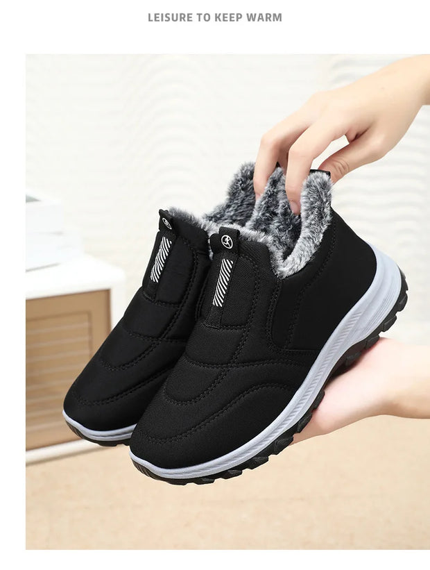Winter Women Boots Outdoor Snow Boots Warm Lightweight Cotton Boot Non-slip Hiking Walking Shoes Fur Comfortable Women Ankle Boo