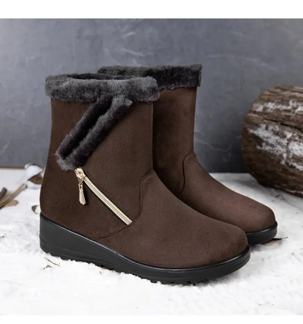 Winter Women Boots Fashion High-top Cotton Shoe Non Slip Wedges Platform Booties Mid-calf Snow Boots Warm Winter Boots for Women
