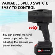 Cordless Air Blower Powerful Jet Fan Mini Turbo Fan Thrust Violent Leafs Duster Handheld Power Tools