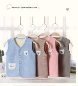 Kids Velvet-Lined Waistcoat Vest, Warm for Boys and Girls