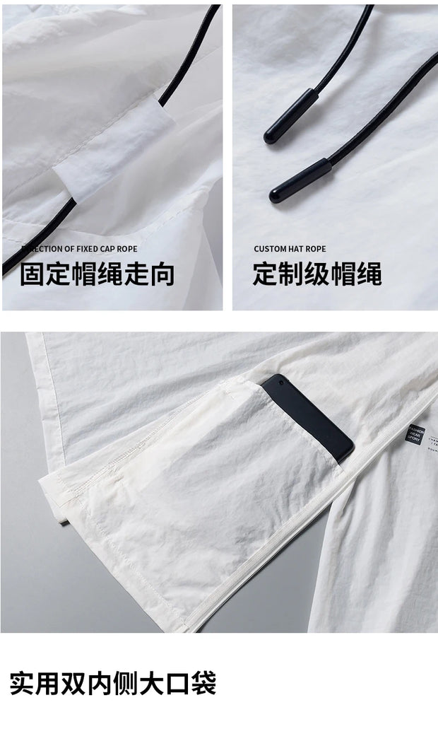 2025 Summer Hooded Jacket Men Women Sun Protection Clothing Fishing Hunting Clothes Quick Dry Skin Windbreaker