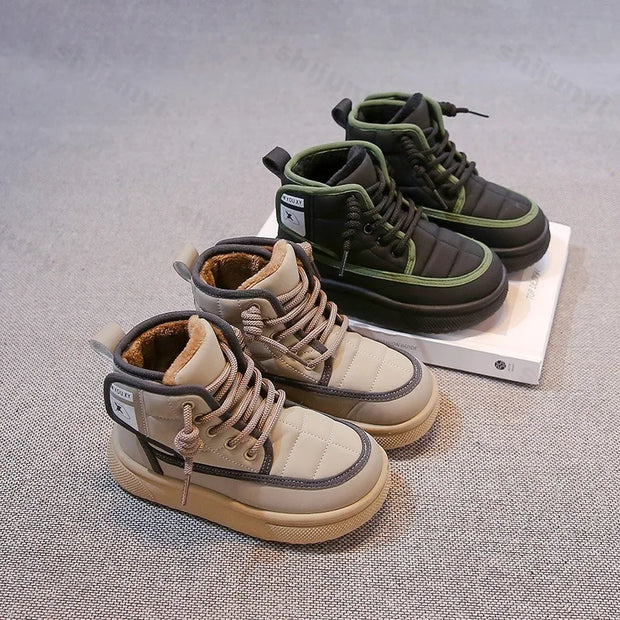 Winter Children Snow Boots 2025 New Kids Ankle Boots Toddler Girls Fashion Non-slip Plush Fur Warm Boys Cold-proof Short Boots