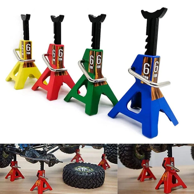 Floor Simulation Jack Stands Lift Pair Rack for Remote Toy Car Tire Change Lifting Support Stand Only