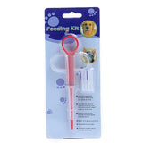 Pet pill feeder kit packaging with blue background and product details – pet feeding kit for dogs and cats