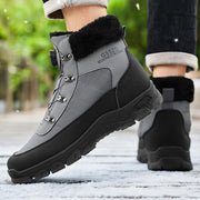 Winter Men Boots Outdoor Men Snow Boots High Top Cotton Boots with Fur Waterproof Non-slip Ankle Boots Lightweight Work Boots