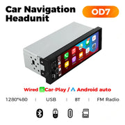 NaviFly 6.86" Touch Screen 1 Din Car Stereo Multimedia Player Wireless CarPlay Android Auto Universal 1DIN MP5 Player FM Radio