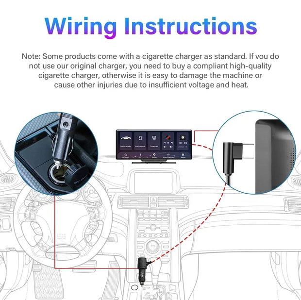 10.26'' Universal Portable Carplay Car Screen Wireless Carplay Screen Wireless Car Stereo Carplay Android Auto Car Touchscreen