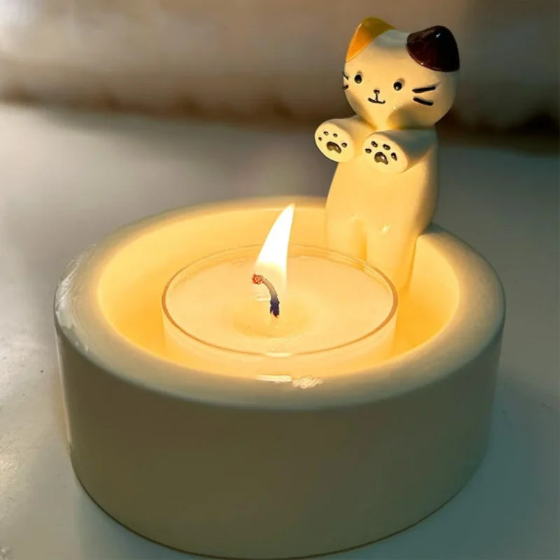Animal Resin Candle Holder – Cat, Dog & Rabbit Styles