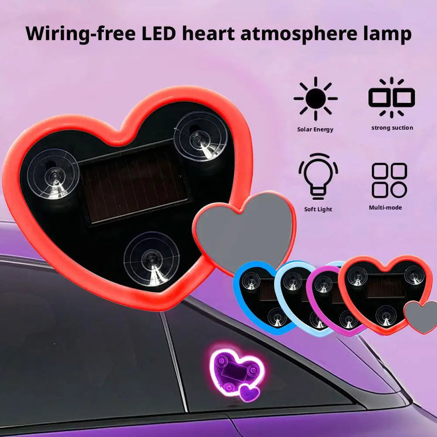 Solar Powered Car Neon Light – Heart-Shaped, Triangular Windows