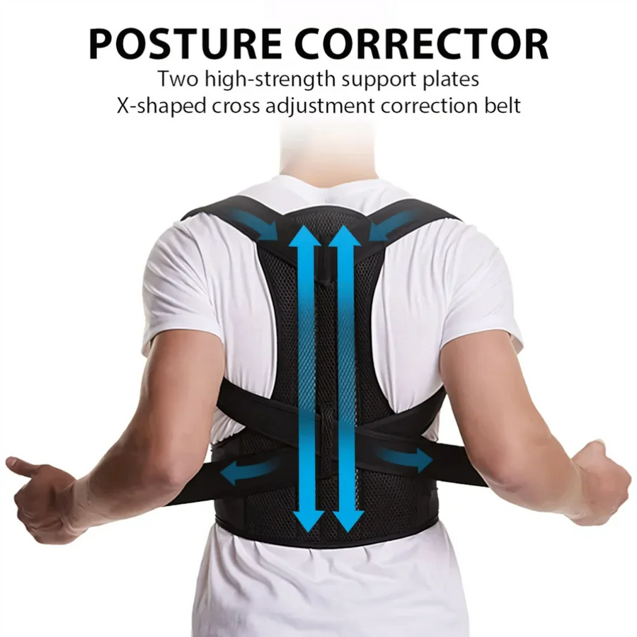 Posture Corrector for Men and Women – Adjustable Full Back Brace, Shoulder Straightener