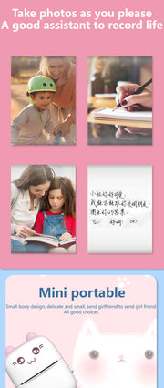 Mini Printer Portable Bluetooth Wireless Smart Label Thermal Portable Printers Stickers Paper Wireless Printers Children Gifts
