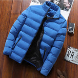 Men's winter jacket with stand collar, warm windbreaker coat