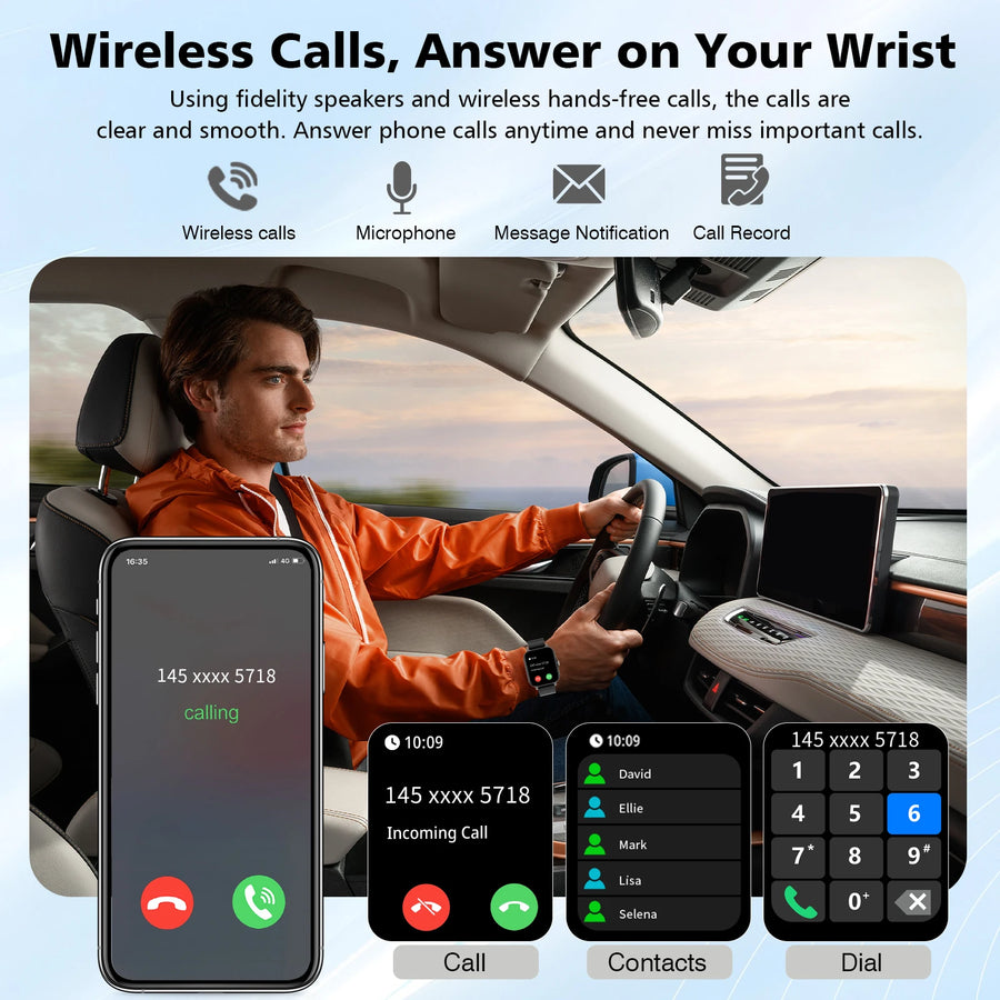 1.83-Inch Smart Watch, HD Display, Wireless Calling and Message Reminders