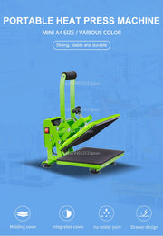 A4 Clamshell Manual Pull-Out Heat Press Machine for T-Shirts, Fabrics & HTV Transfers