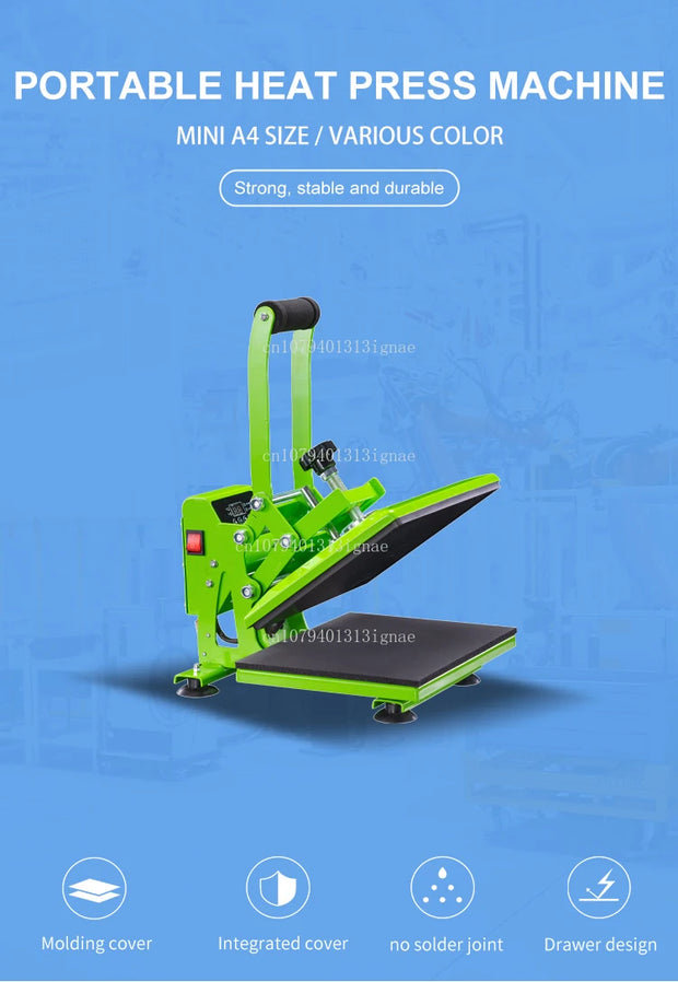 A4 Clamshell Manual Pull-Out Heat Press Machine for T-Shirts, Fabrics & HTV Transfers