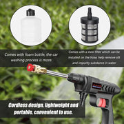 60BAR Cordless High Pressure Car Washer Spray Water Gun Wireless High Pressure Car Wash Water Gun Washer Self Priming Sustain