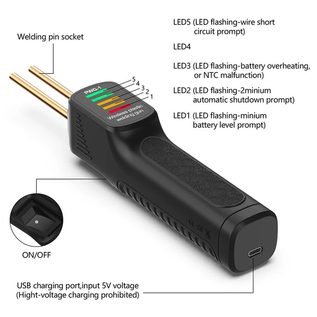 300W Plastic Welding Machine Soldering Iron Garage Repair Tools Car Bumpers Repair Tool Kits Welder Gun Portable USB Welding Kit