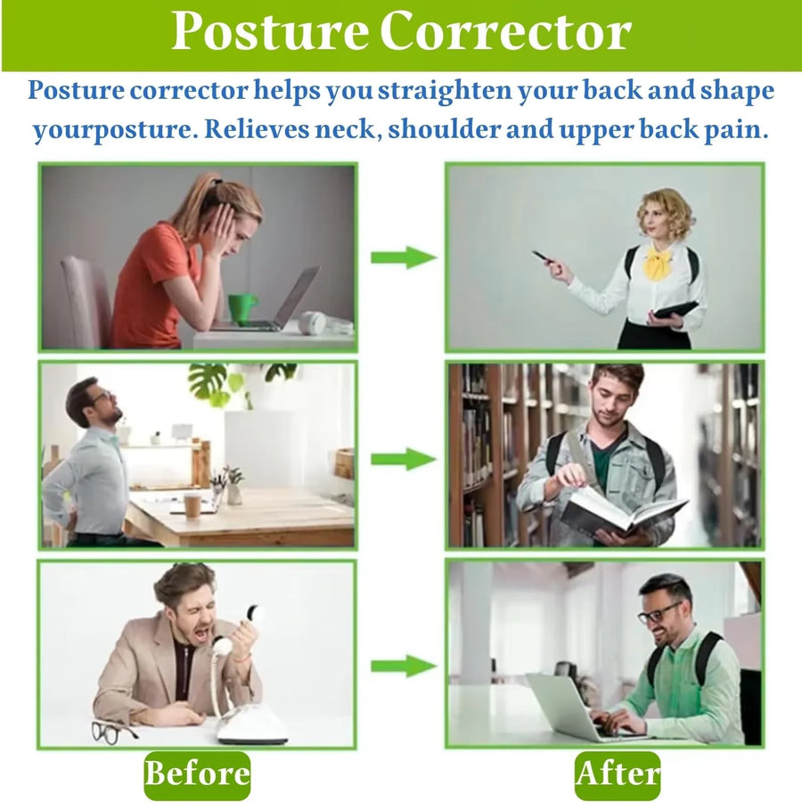 Adjustable Posture Corrector Back Brace, for Women and Men, Upper-Back Support
