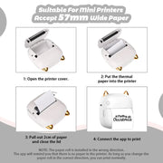 Mini Portable Printer Thermal Paper HD 57*25mm Universal Self-adhesive Roll Paper Label Sticker For Phone Printing Picture Photo