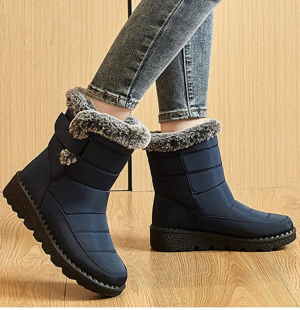 Women's Boots 2025 Trend Winter Shoes For Woman Winter Boots Ankle Low Heels Botas Mujer Waterproof Snow Boots With Fur Shoes