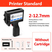 12.7mm Portable Inkjet Printer Handheld TIJ Maker Machine with ink Cartridge Image Picture Serial Number Edit Print