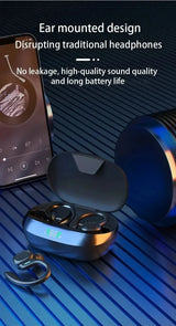 True Wireless Earbuds with Ear Hooks – Bluetooth 5.3 Sport Headphones, Waterproof, HiFi Stereo for Running & Workout