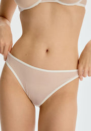 Sheer High Leg Bikini Panty Blush The Mesh White-1