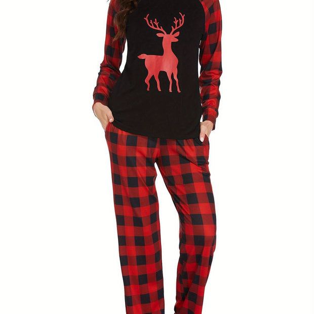 Christmas Pajamas for Family  Matching Sets Classic Plaid Xmas Soft Holiday Sleepwear  long pajama pants for women  wide leg lounge set family matching christmas pajamas Halloween house wear