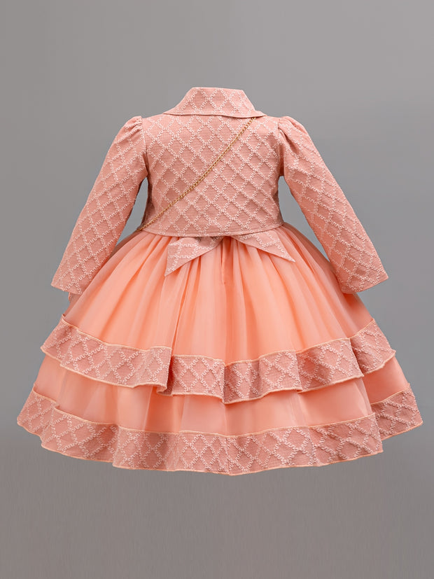 Christmas Girls' Elegant and Magnificent Tulle Dress Set, Princess Skirt for Birthday Party High-End Ball Gown Baby Holiday Performance Outfit, Christmas Dress For Girls