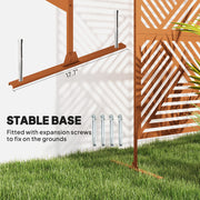 Decorative Privacy Fence Screen, Metal Outdoor Privacy Screen Climbing Plant Trellis With Stand, Rhombus Brown