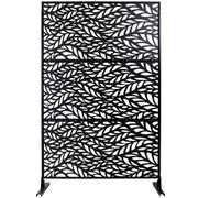 Outdoor  Indoor Privacy Screen Metal Privacy Screen 76 Hx48 W  Freestanding Decorative Privacy Screen For Deck Balcony Patio, Privacy Fence Panels For Outside Lawn Garden PS110