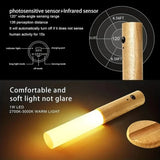Rechargeable Motion Sensor Night Light – Magnetic Wooden Wall Lamp