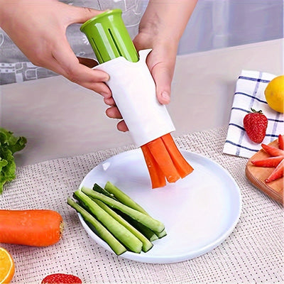 Manual Vegetable Chopper – sliced carrots and celery on kitchen counter