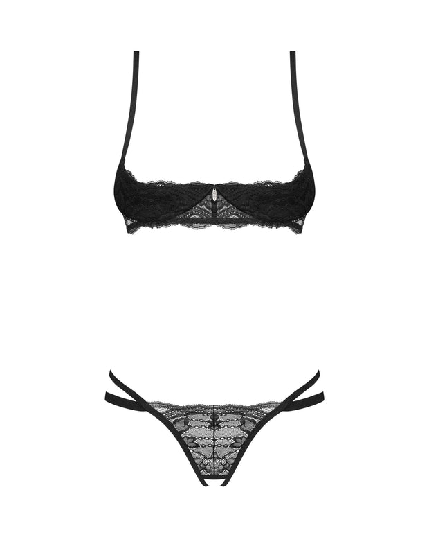 Sexy Open Cup & Crotchless Panty 2 Piece Lingerie Set Obsessive Nutris-3